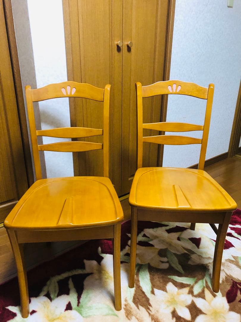 MIKIMOKU ミキモク家具　木製ダイニングテーブルセット 2脚付き