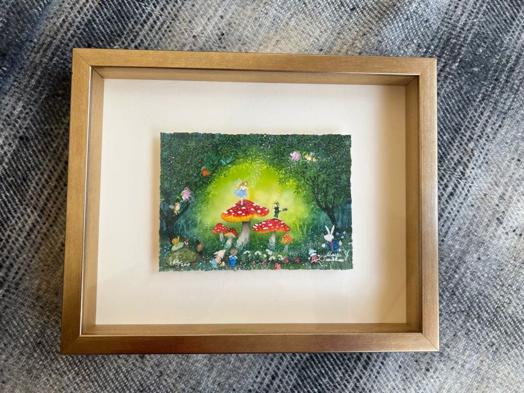 横山真弥　森の秘密　版画 作家直筆サイン入り　 アートボックス