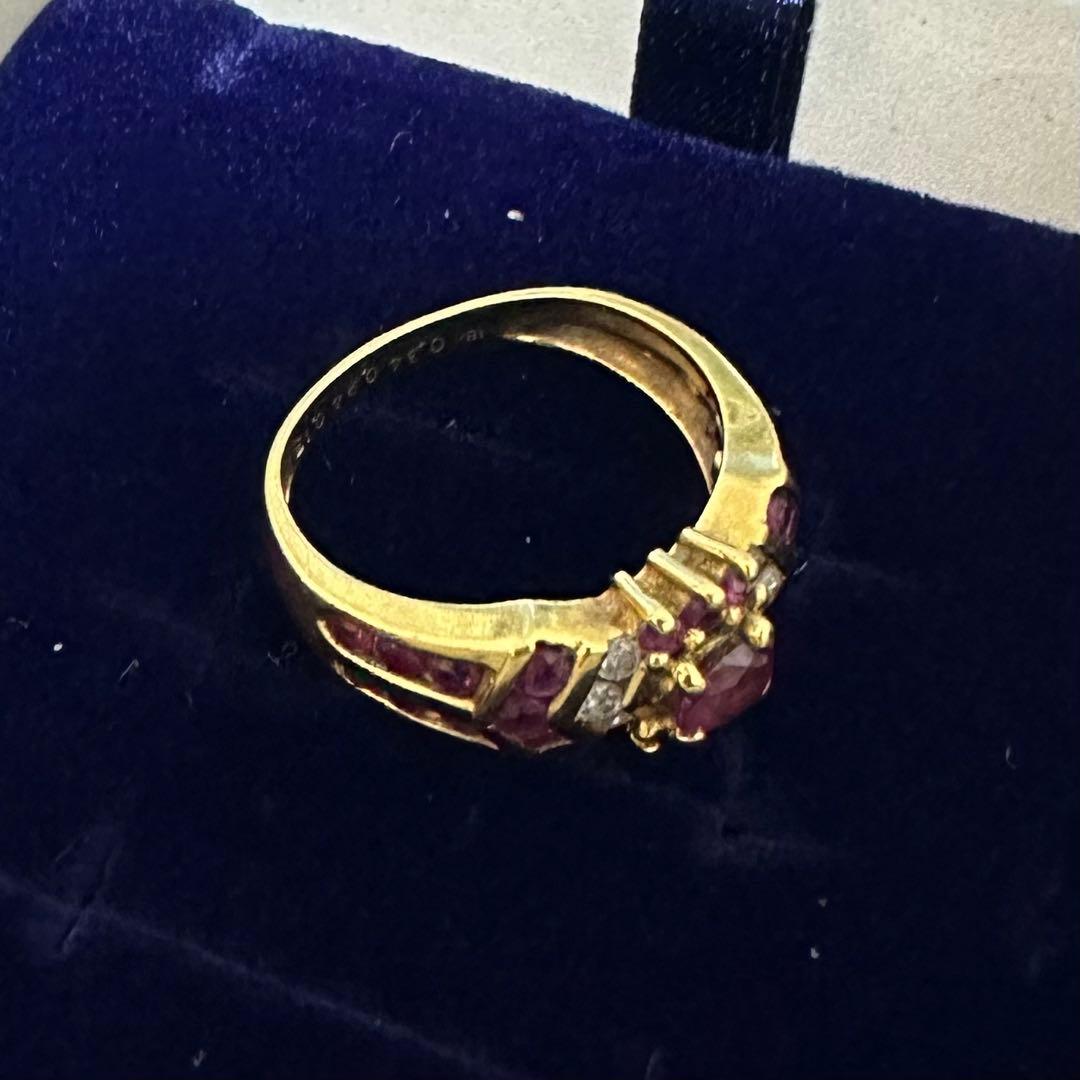 【購入ご検討の方は必ずコメントください】18kルビーリング 9号