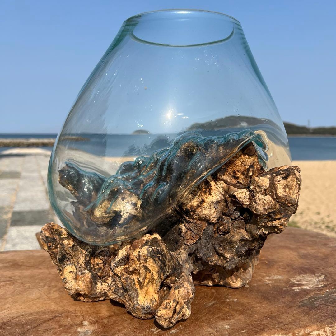 流木ガラス オブジェ超特大H 他４点セット花瓶 金魚鉢 水槽 テラリウム 観賞魚