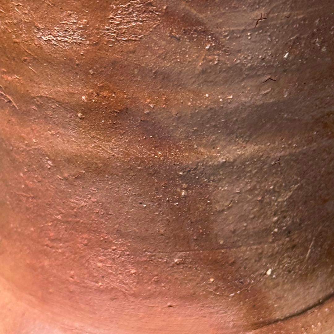 人間国宝　備前焼の巨匠　山本陶秀　「耳付花入」　本人作　共箱　高さ23.5cm