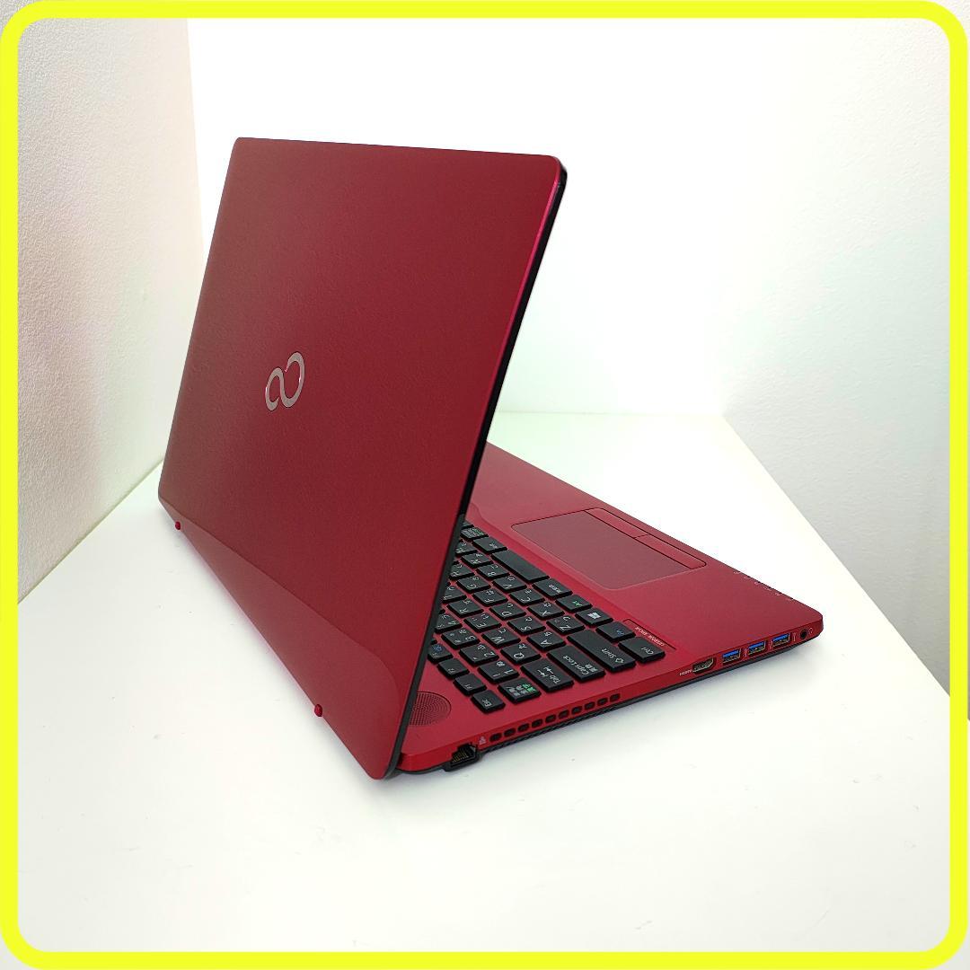赤　新品SSD256GB⭐️windows11ノートパソコン　カメラ　780