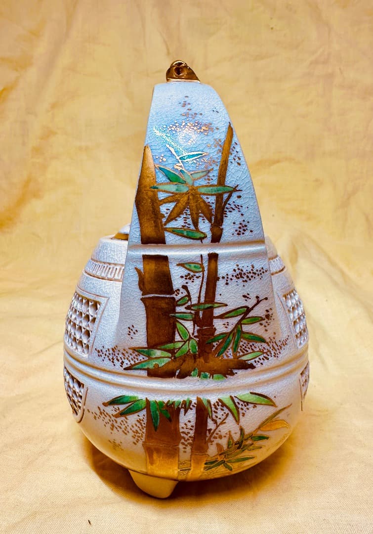 薩摩・透かし香炉 ・錦江陶芸・箱付き