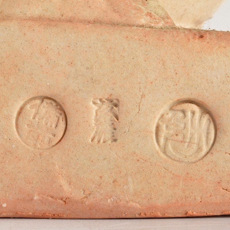 備前焼　落雁窯　古備前　白備前　猫　置物　M　R7152