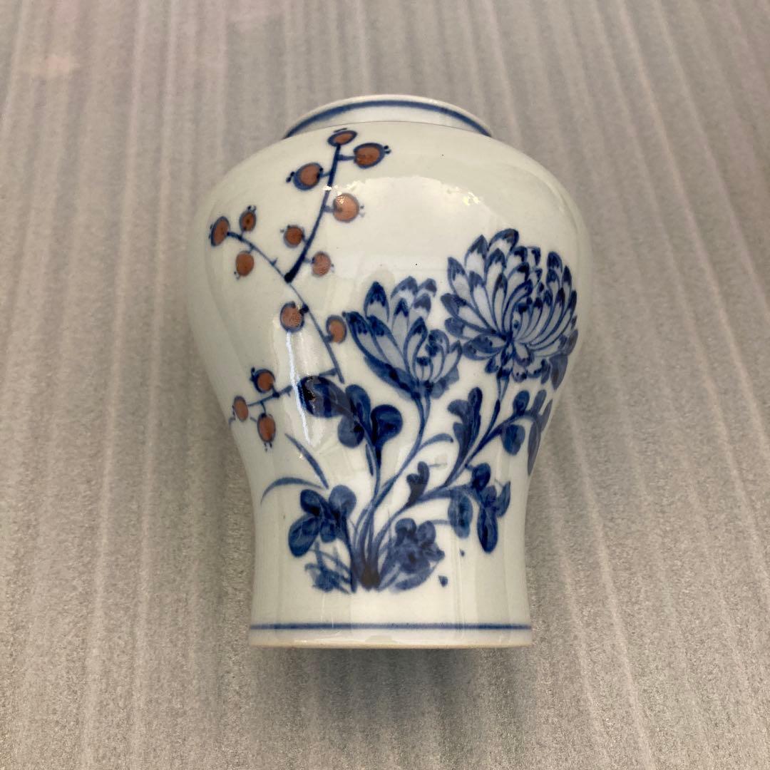 安東五　　白磁　染付花器