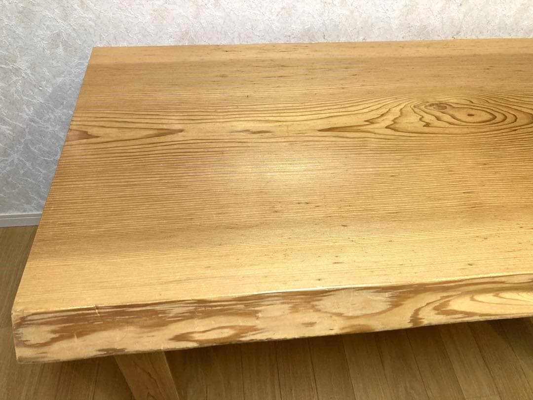 希少 ビンテージ 一枚板 ダイニングテーブル 木製 天然木 135cm 現状