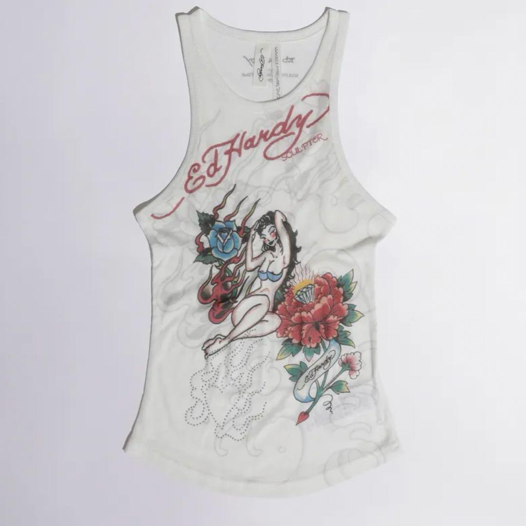 トップス Sculptor X Ed Hardy Sheer Tank Top