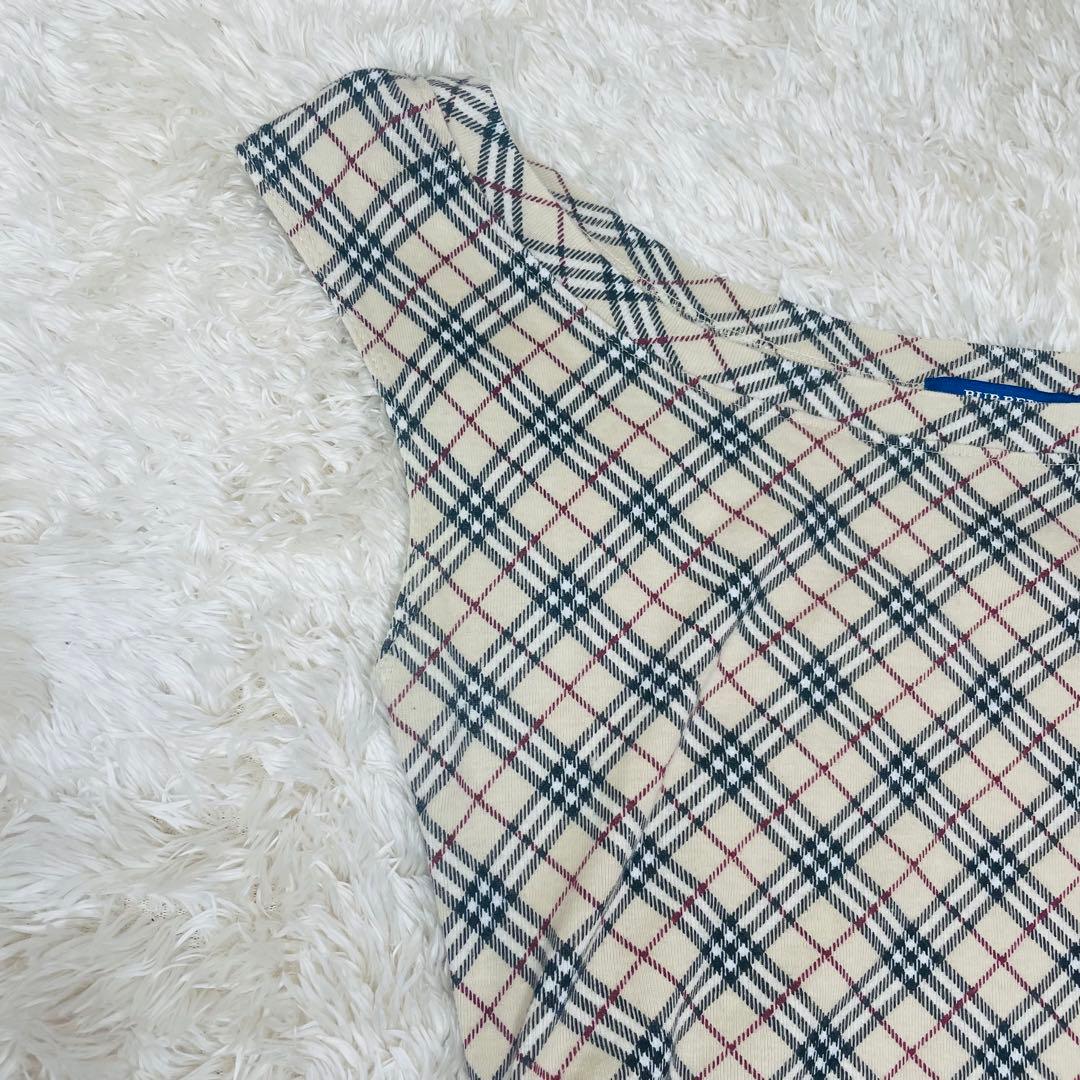 バーバリーブルーレーベル ノースリーブタンクトップ ノバチェック サイドリボン