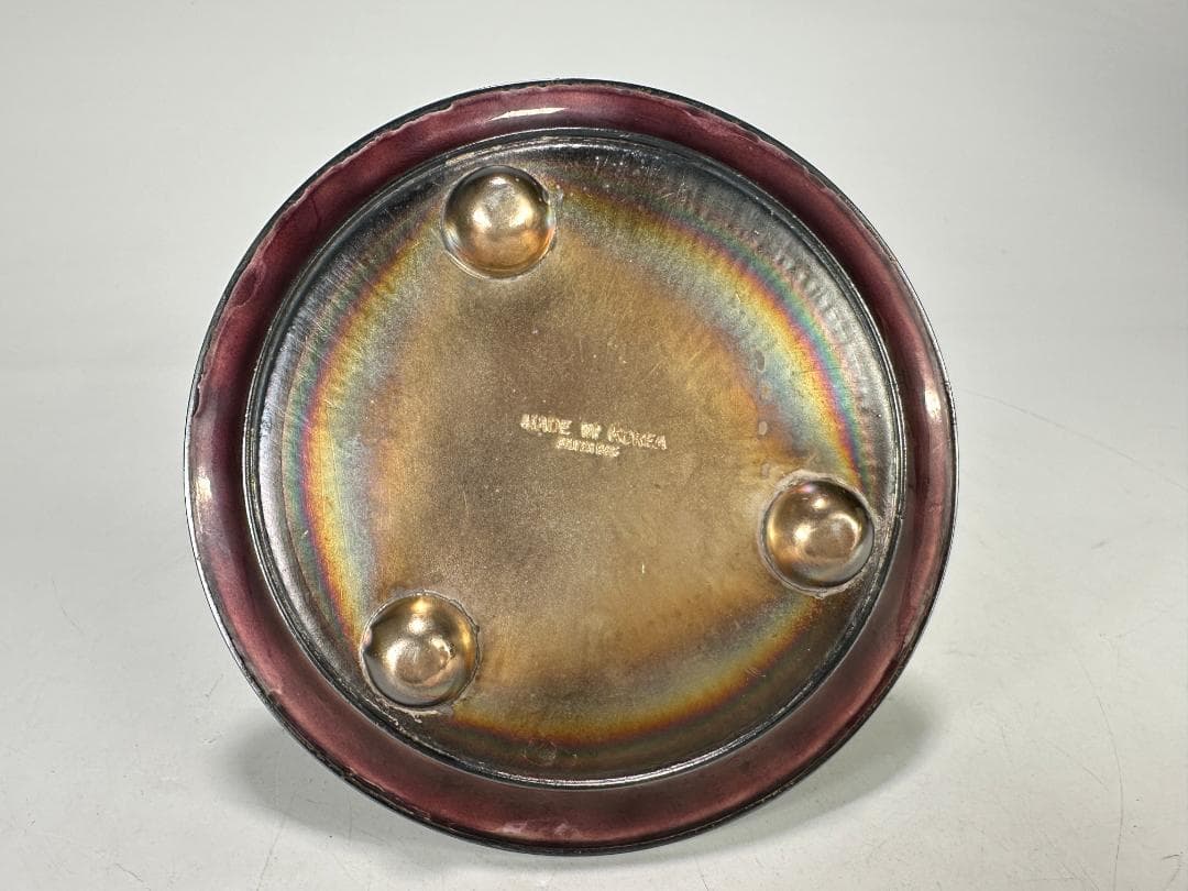 韓国美術　純銀製　刻印有　調味料入　七宝　茶器　茶道具　重さ317g