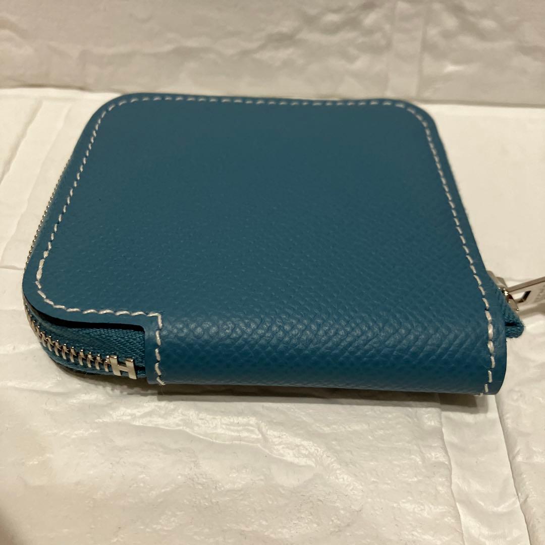 新品　HERMES アザップ　シルクインコンパクト　ケース ブルージーン