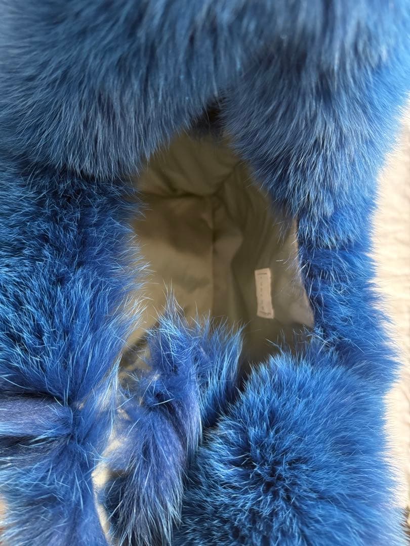 LUDLOW 青 ファー ハンドバッグ