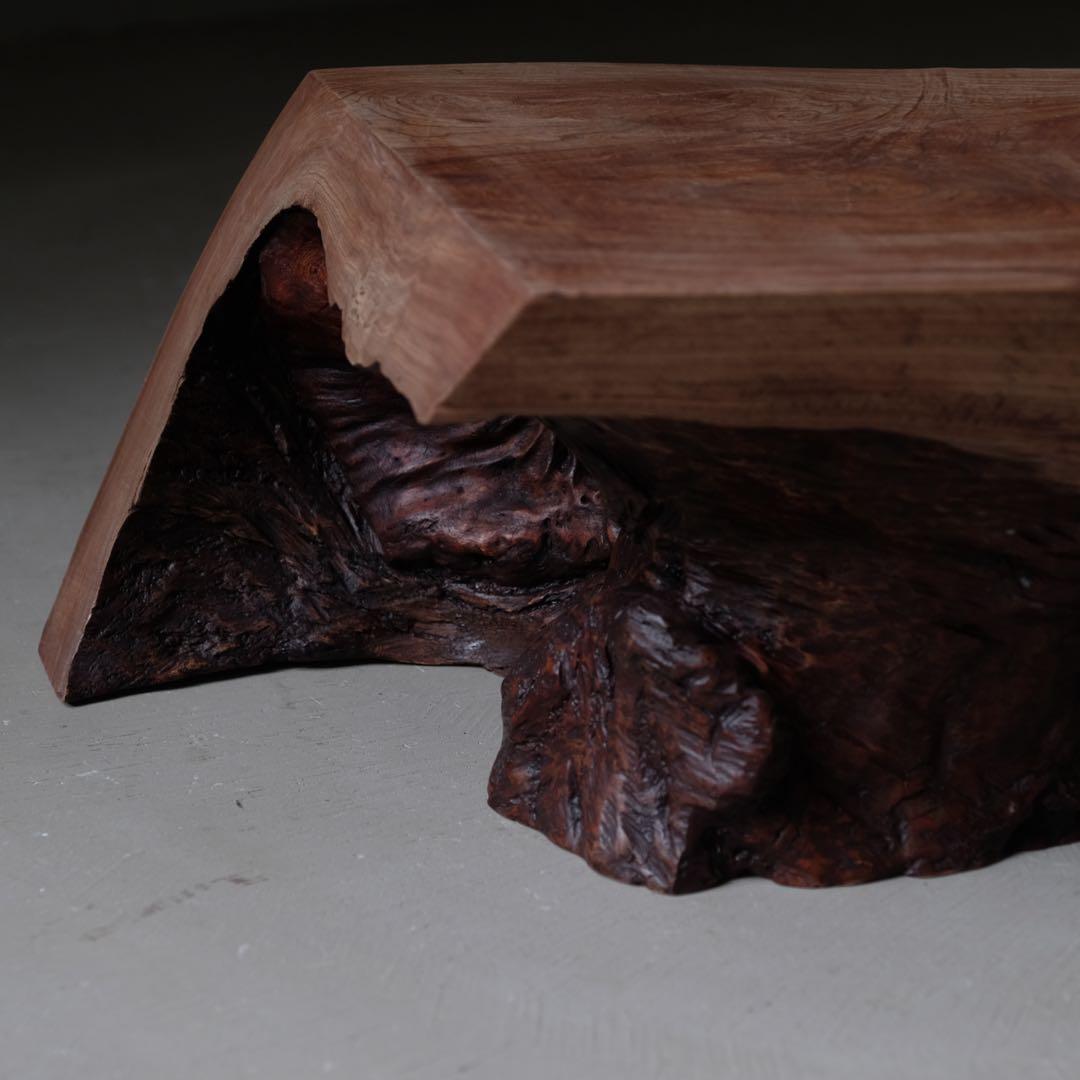 欅材 古い花台　展示台 座卓 サイドテーブル オブジェ 古家具 古道具 骨董