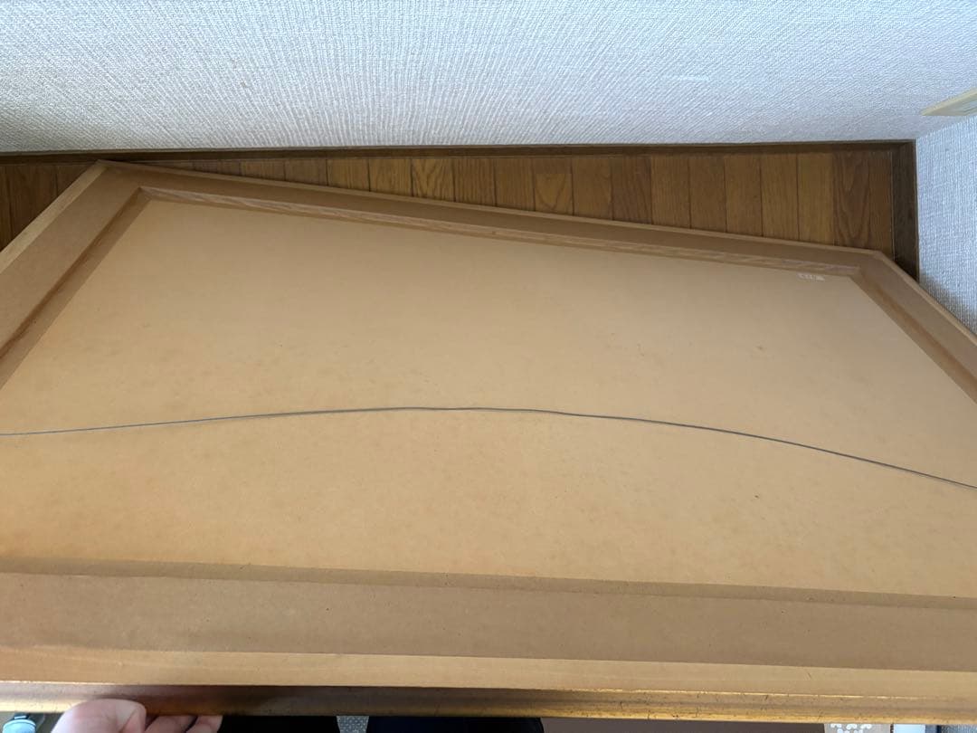 北朝鮮作家　刺繍絵　風景画　額縁付