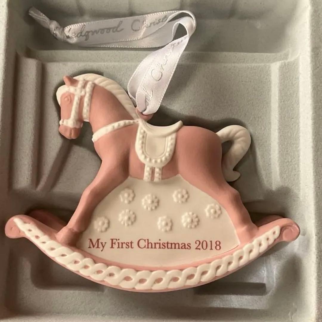 ウェッジウッド　ジャスパーピンクロッキングホースオーナメント 2018