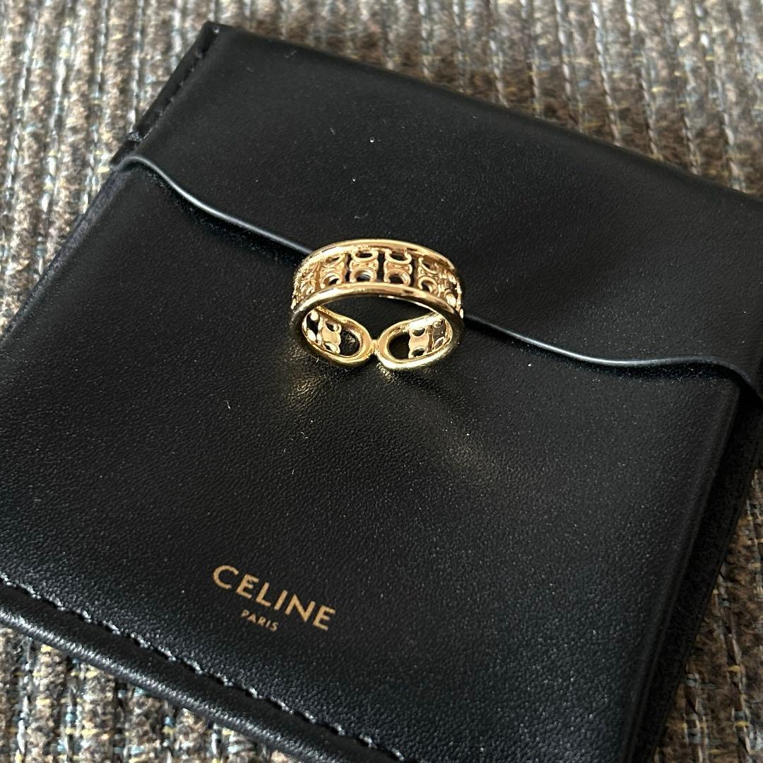 【美品】CELINE セリーヌ トリオンフ マルチリング ゴールド サイズ52