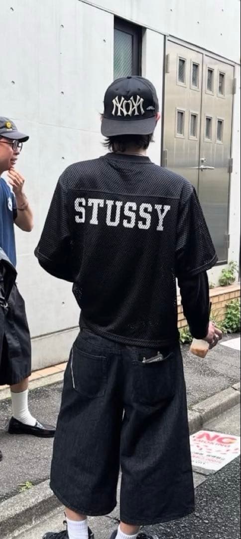 STUSSY TEAM JERSEY 80 ブラック メッシュ M