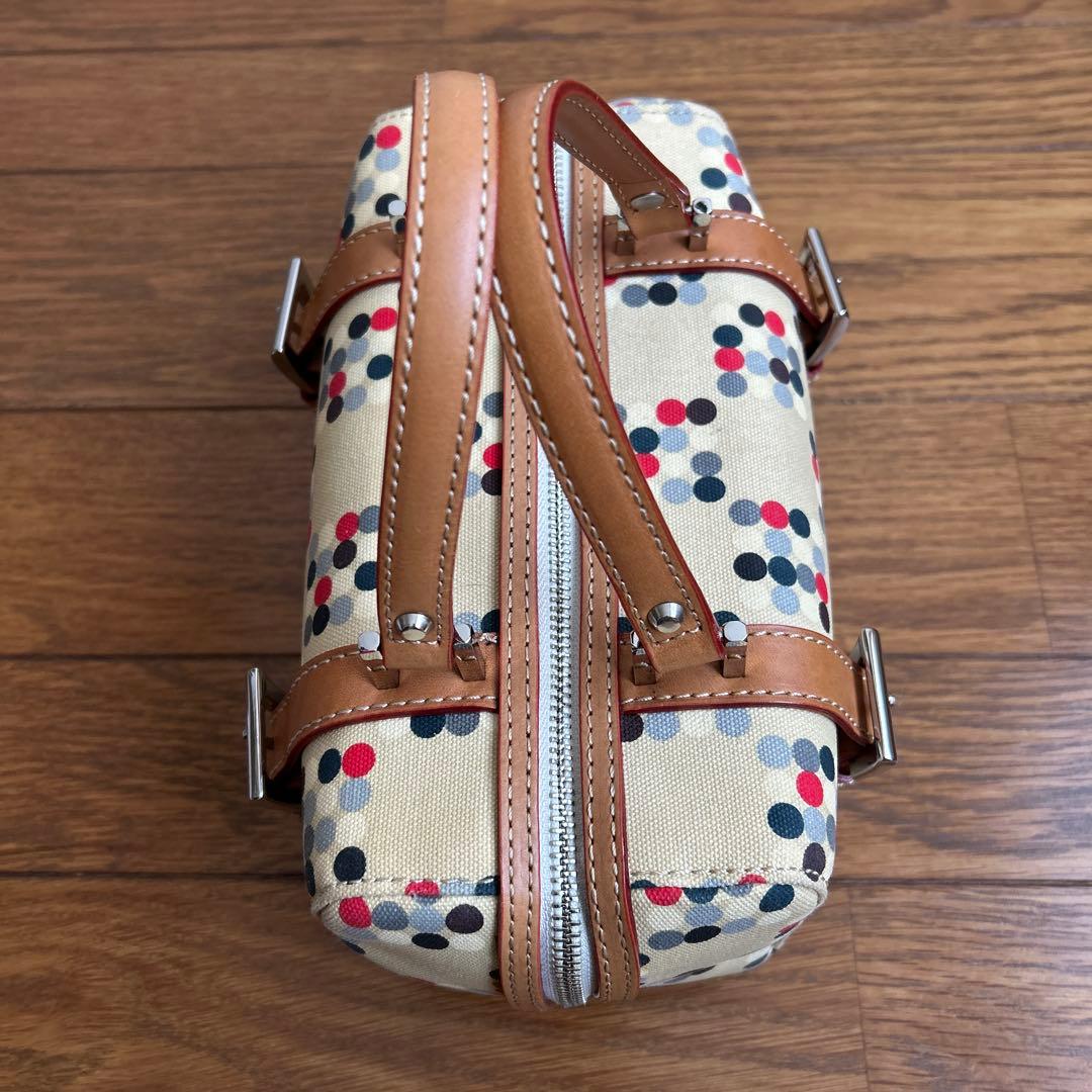 バーバリーブルーレーベル　ドット柄キャンバスミニボストンバッグ　レア