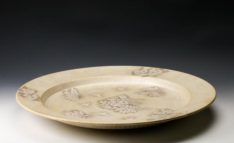 神品　井戸川豊 　大皿　50cm　大作　共箱