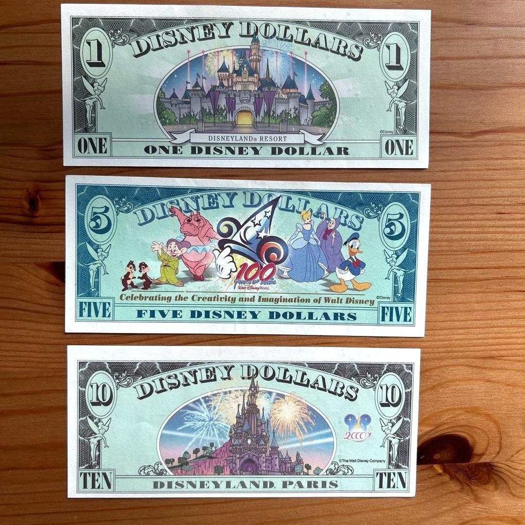 ディズニードル 1ドル 5ドル 10ドル セット100周年