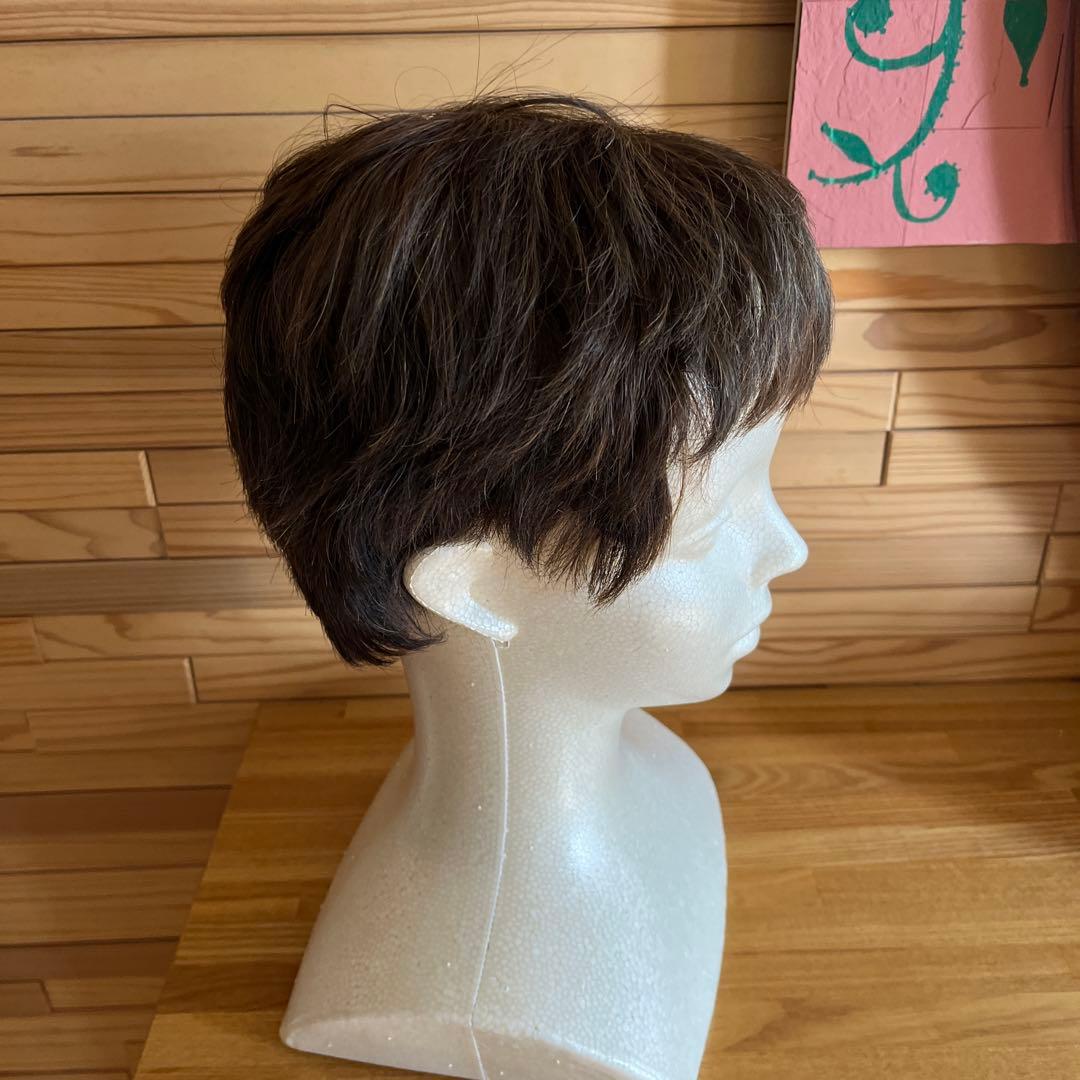 ブラウン ショートウィッグ 自然な毛並み