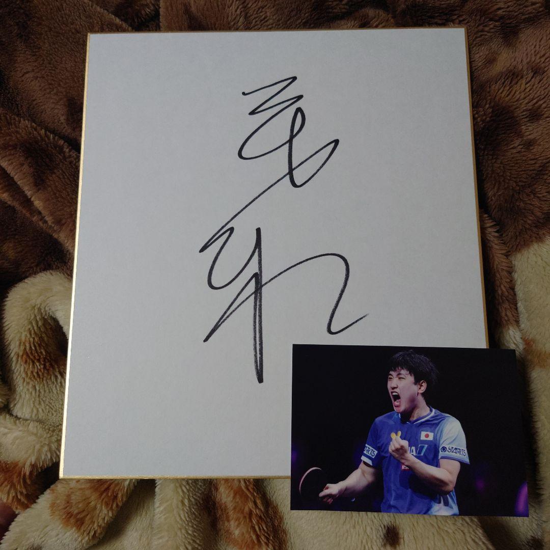 張本智和　直筆サイン色紙