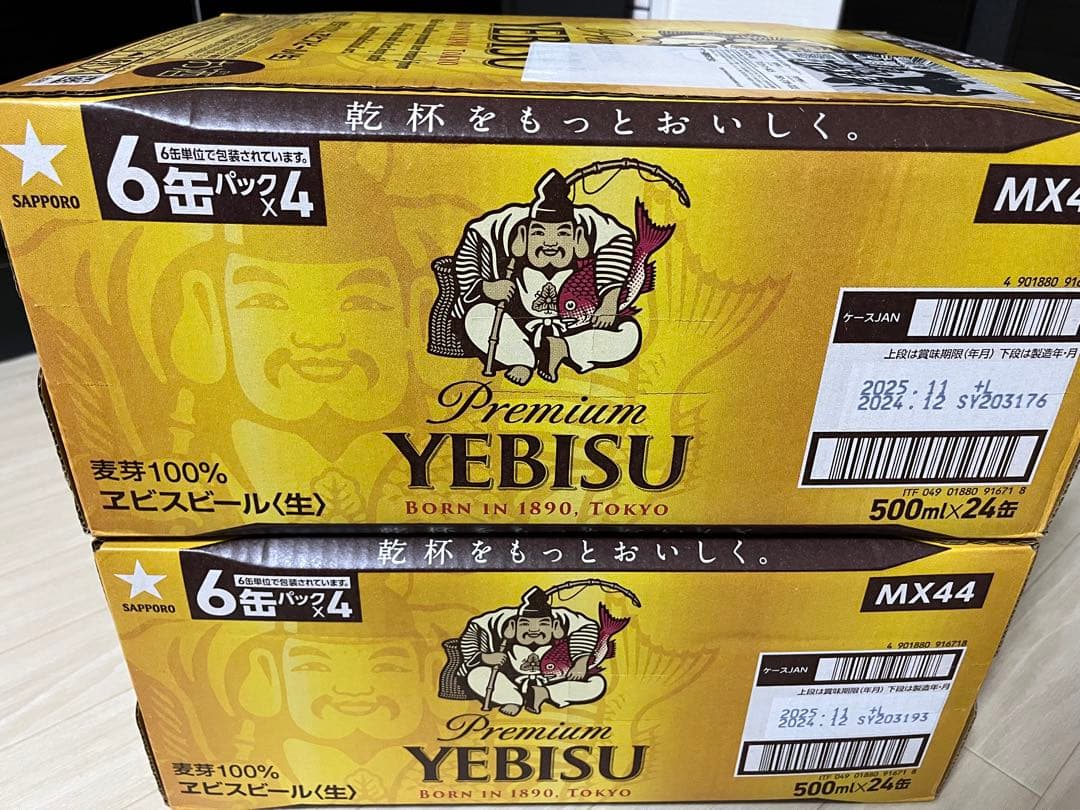 エビスビール プレミアム　500mlx24缶x2箱=48缶　計２ケース