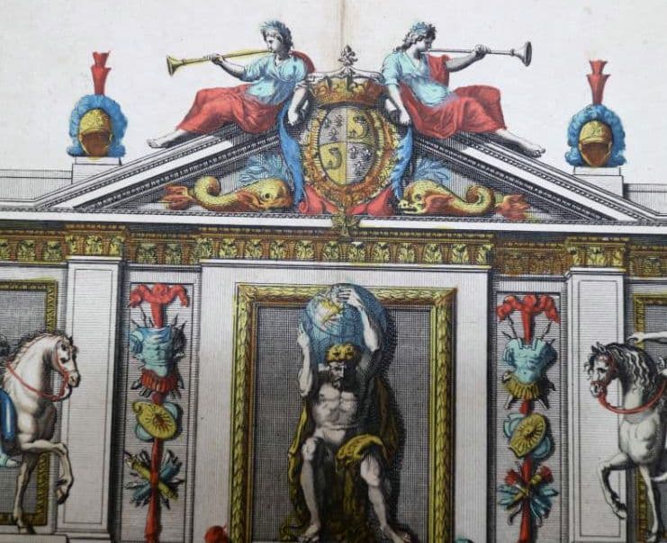 西洋古地図　大型　17世紀　H. Jaillot 地図帳のタイトル（扉絵）稀少