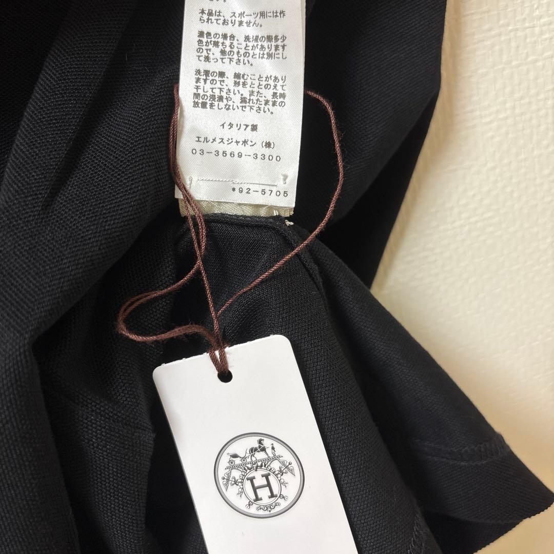未使用級 HERMES エルメス 半袖Tシャツ ポケットHロゴ 黒 Sサイズ