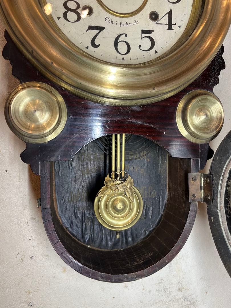 四つ丸　だるま時計　柱時計　古時計　振り子　レトロ　ゼンマイ　ボンボン　精工舎