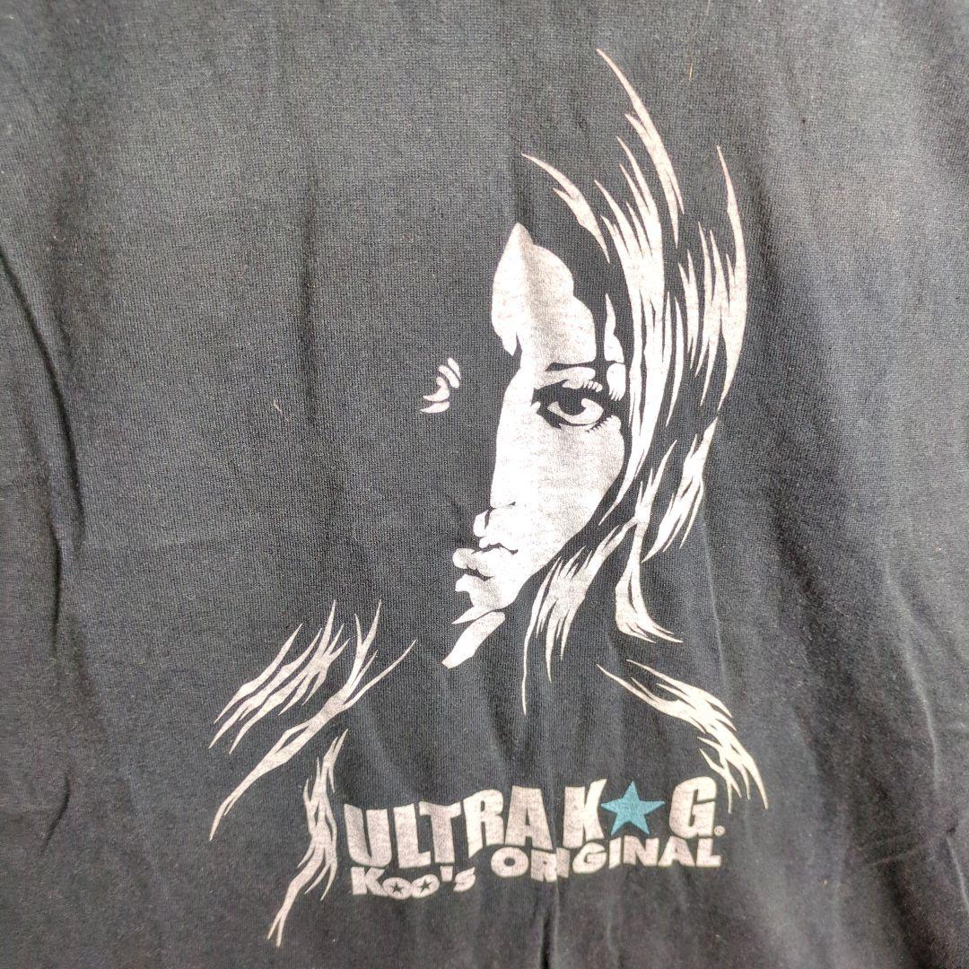 タンクトップ　ノースリーブトップス　ヒスガール風　女性　黒　3L　2XL　古着