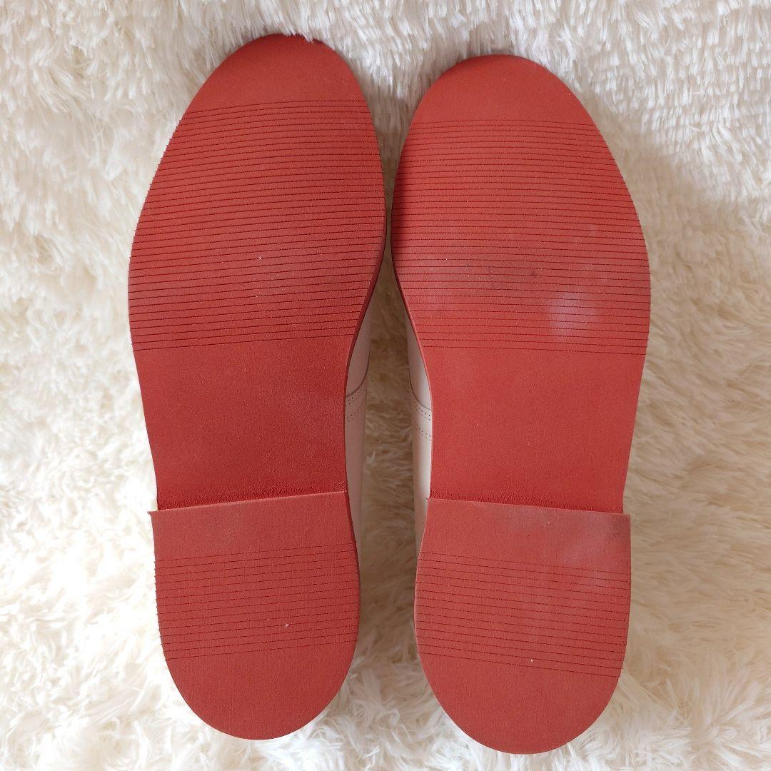 ウォークオーバー　プレーントゥダービー　モカシン　レザー　シューズ　オフホワイト