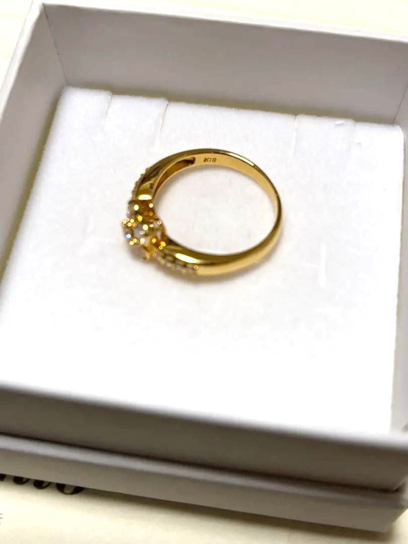 保証書付きPonte vecchio K18YGダイヤモンドリング0.40ct