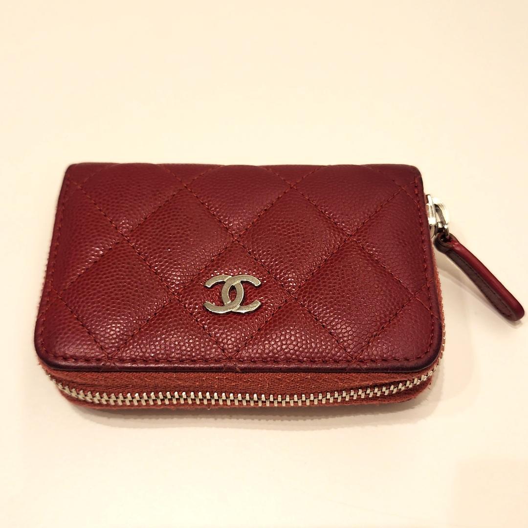 CHANEL ケース シャネル ミニ財布 赤