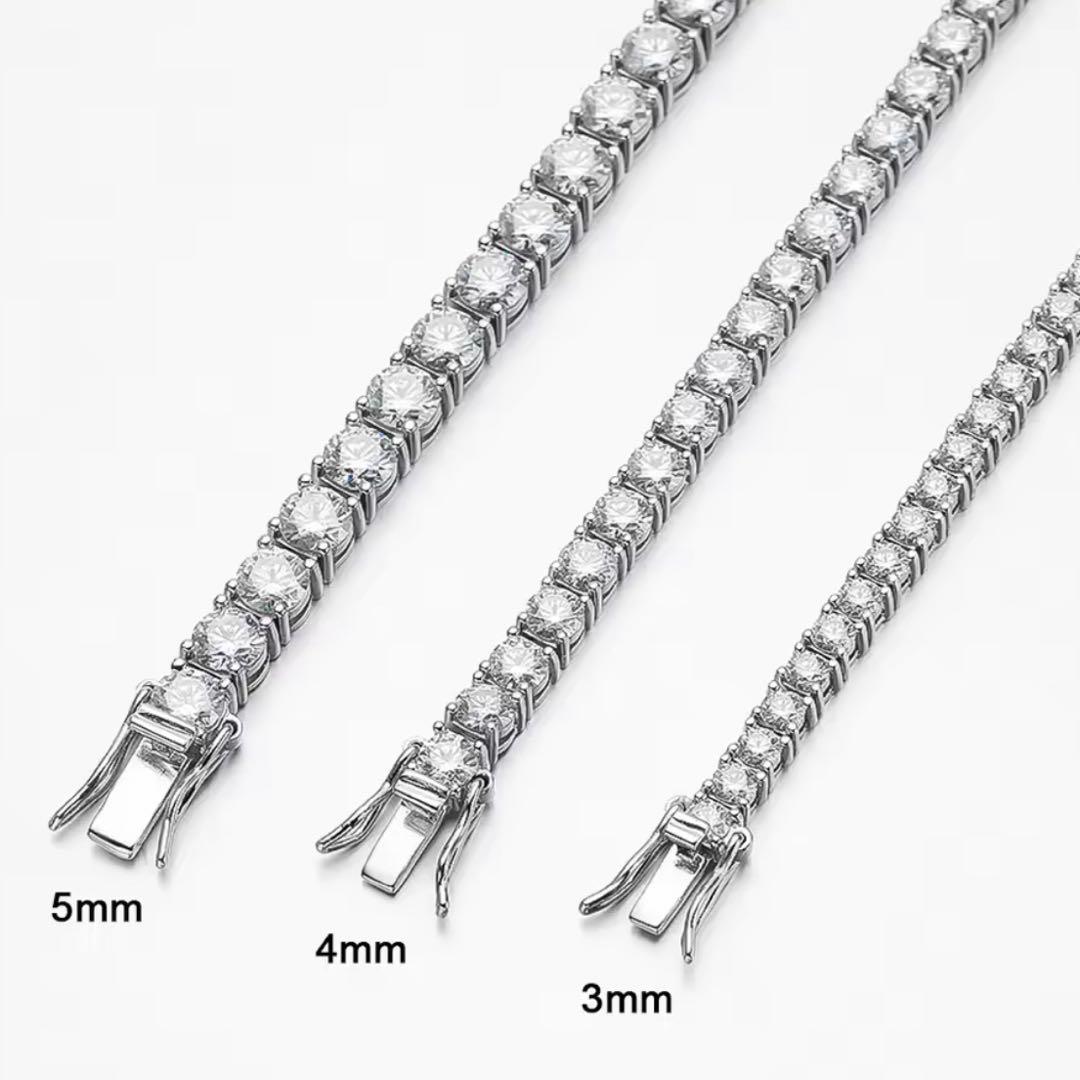 鑑定書付き 最高品質モアサナイト　テニスチェーン　ネックレス　ブレスレット