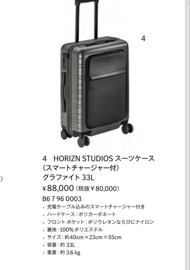 新品未使用定価8.8万HORIZN STUDIOS キャリーバッグBENZコラボ