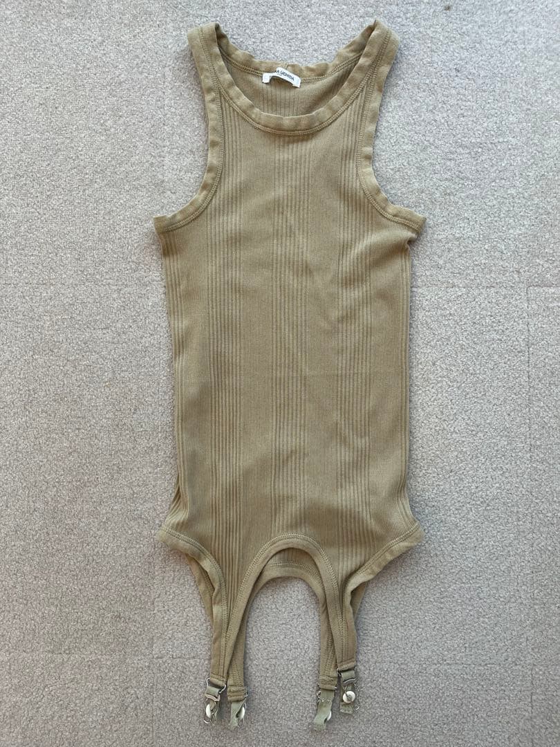 FUMIKA UCHIDA ガーター　タンクトップ　M カーキベージュ