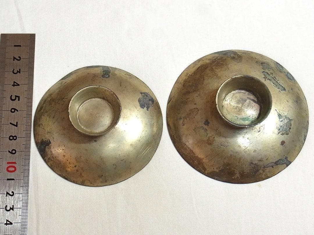 4》【希少】旧日本軍 明治期 日清戦争 勝利記念 金属製軍杯 2点セット レトロ