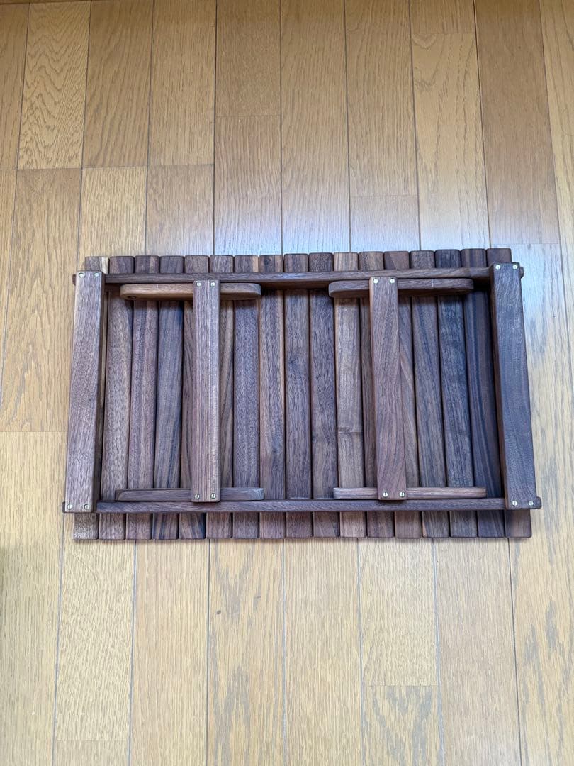 キャンプ ハンドメイドテーブル ウォールナット ギアバック用　収納ケース付き