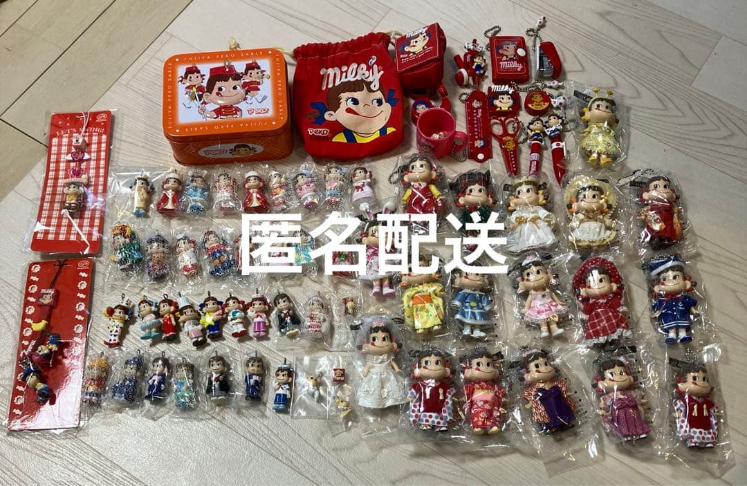 セット　ペコちゃん　ぽこちゃん　50周年　フィギュア　人形　缶　カン　不二家