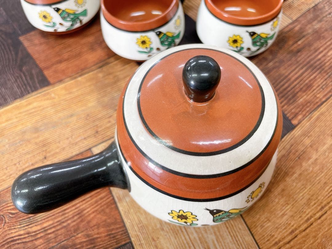 デミタスカップ　ペルー調　カップ6個急須セット