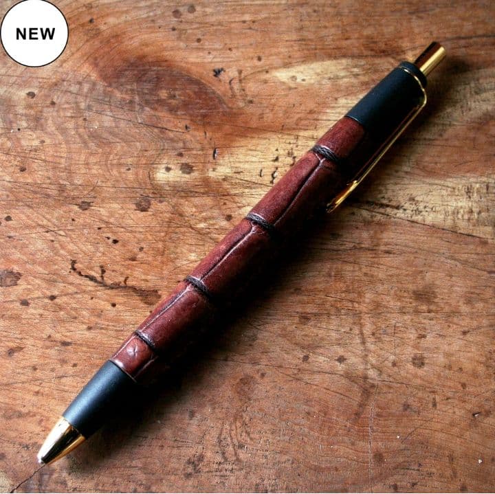 革軸ペン クロコダイル ブラウン シャーペン 0.5mm schicksal