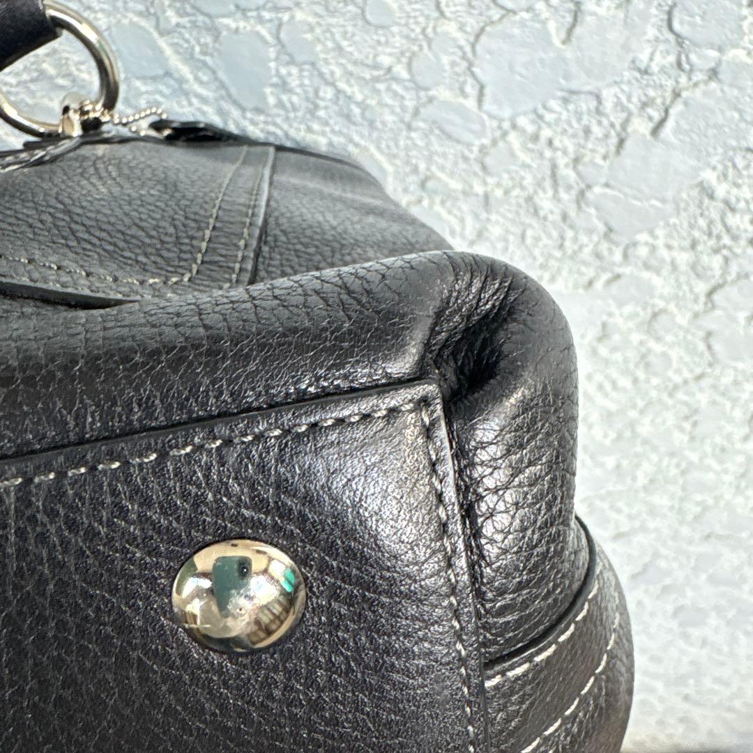 COACH コーチ　レザー　ブラック　ハンド　ショルダーバッグ