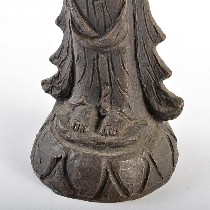 仏教美術　澤田政廣　古銅　観音菩薩像　仏像　置物　高さ約28cm　M　R5543