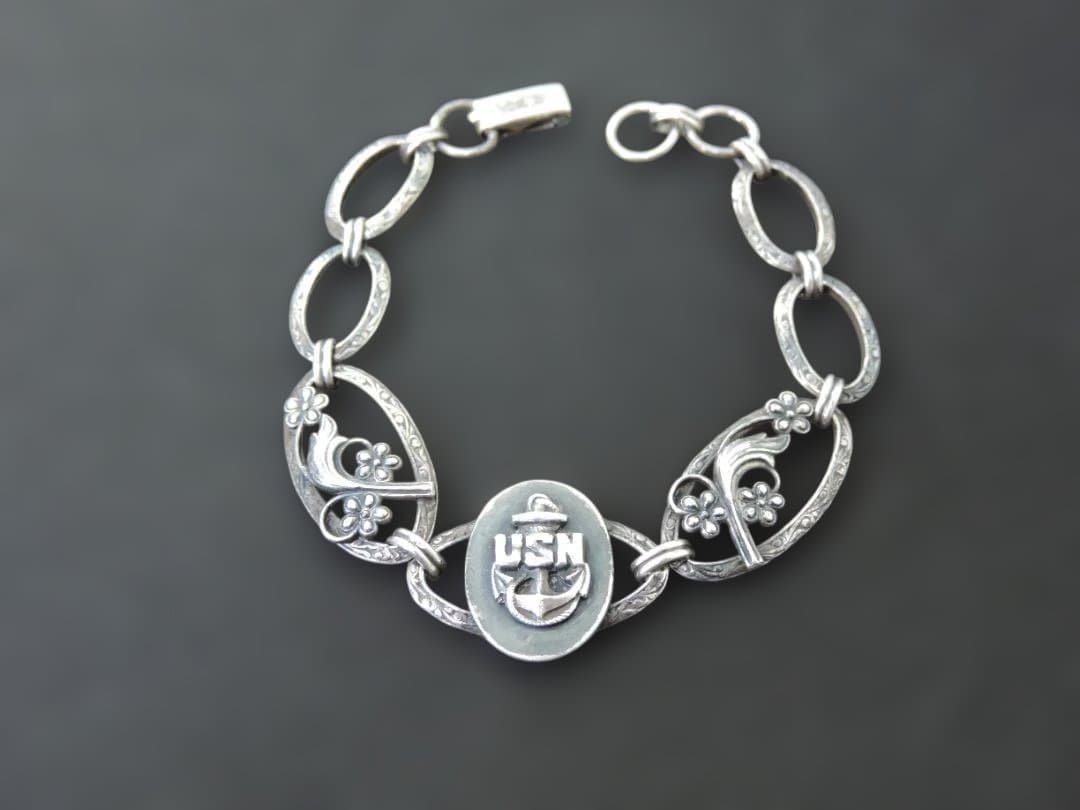 USN　海軍　スターリング　ブレスレット　17cm　総重量14.2g　431K〇