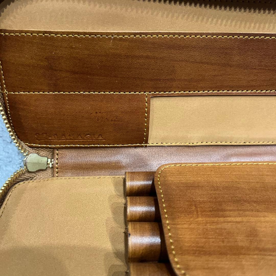 Bahagia&Craft ブラウン　バハギア　ヌメ革　筆箱　ペンケース