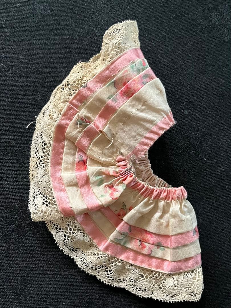 アンティークフランスフレンチビスクドール小さなドール用ドレスセットミニョネット