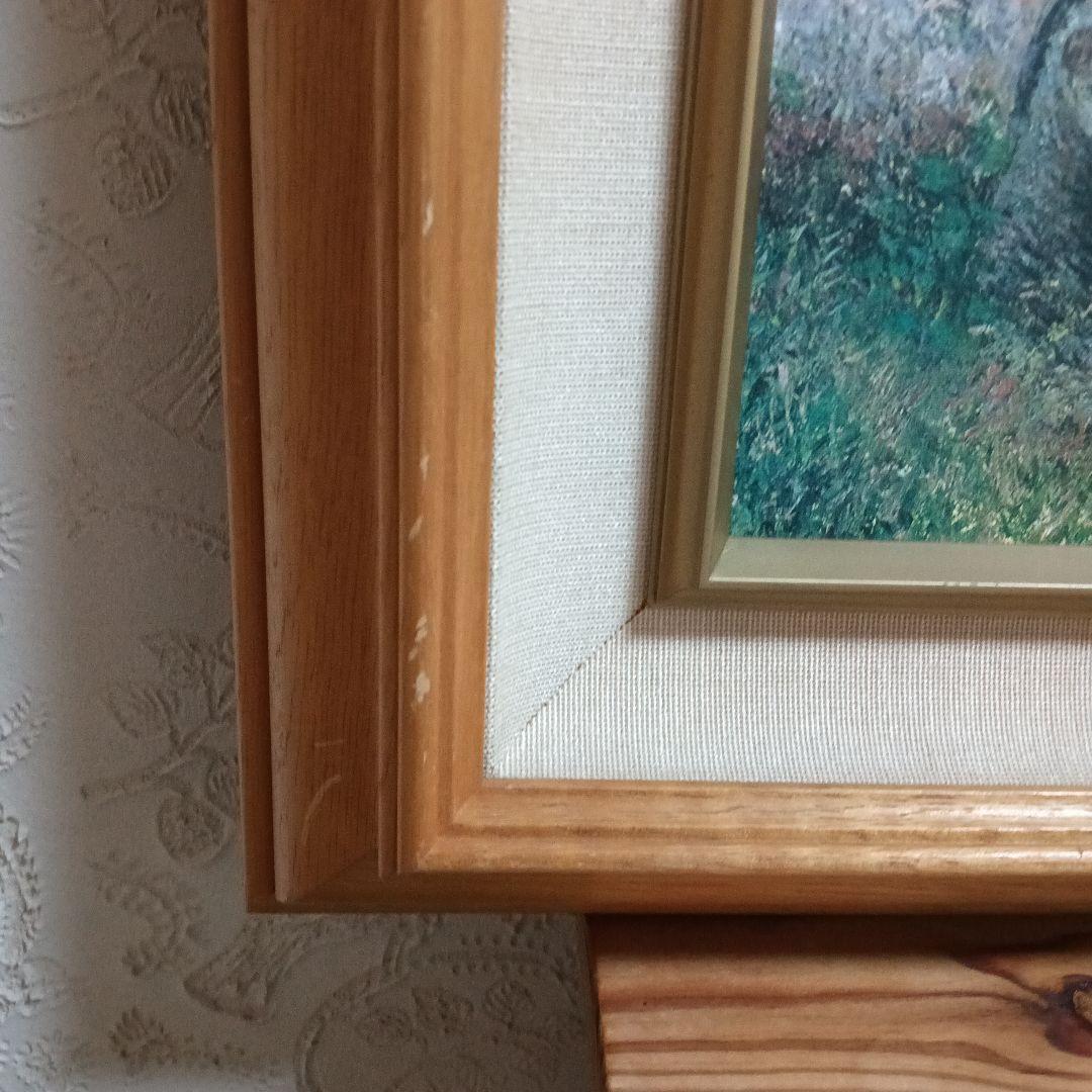 希少品 カミーユピサロ 絵画井戸端の女と子供 アート名画 木製 フレーム付き