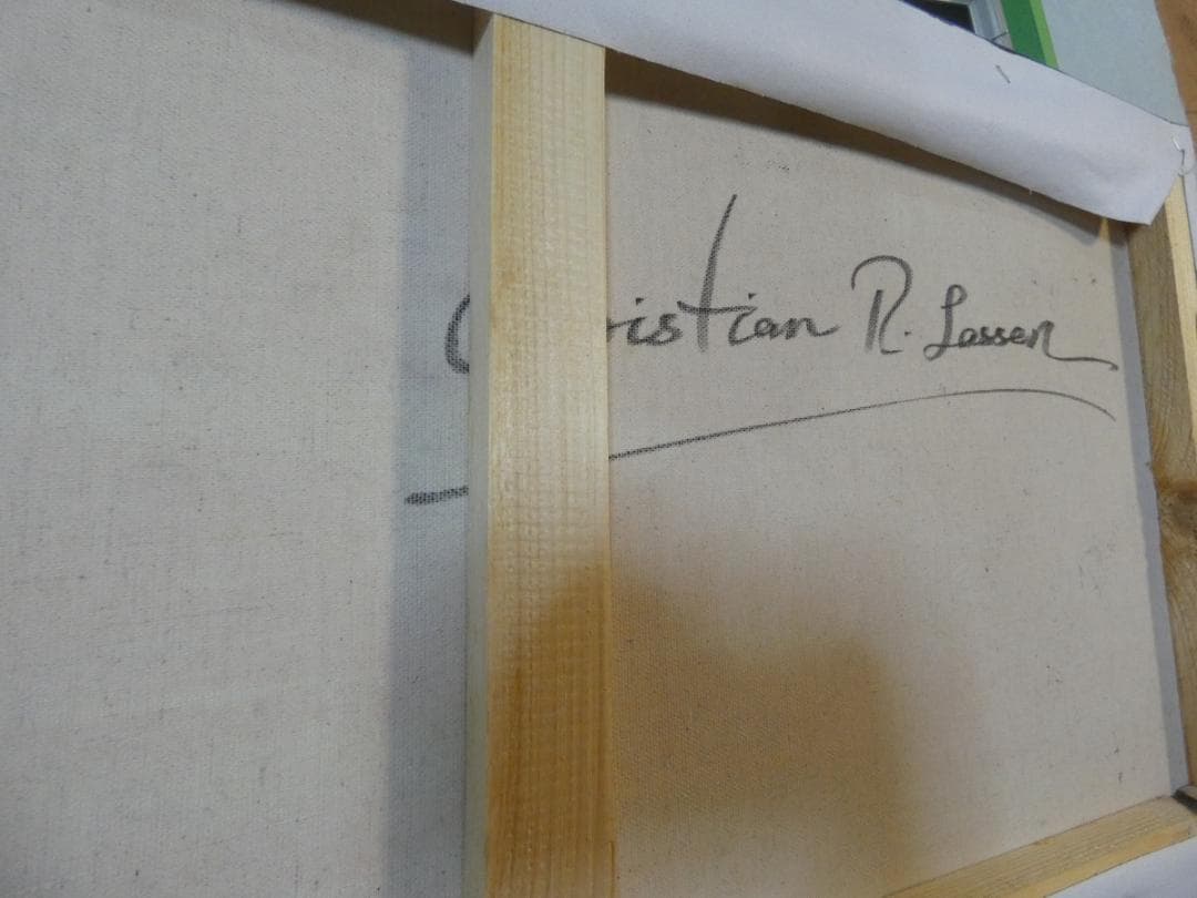 taku　アメリカ 大型油絵 クリスチャン・ラッセン【風景】額付き 手描き