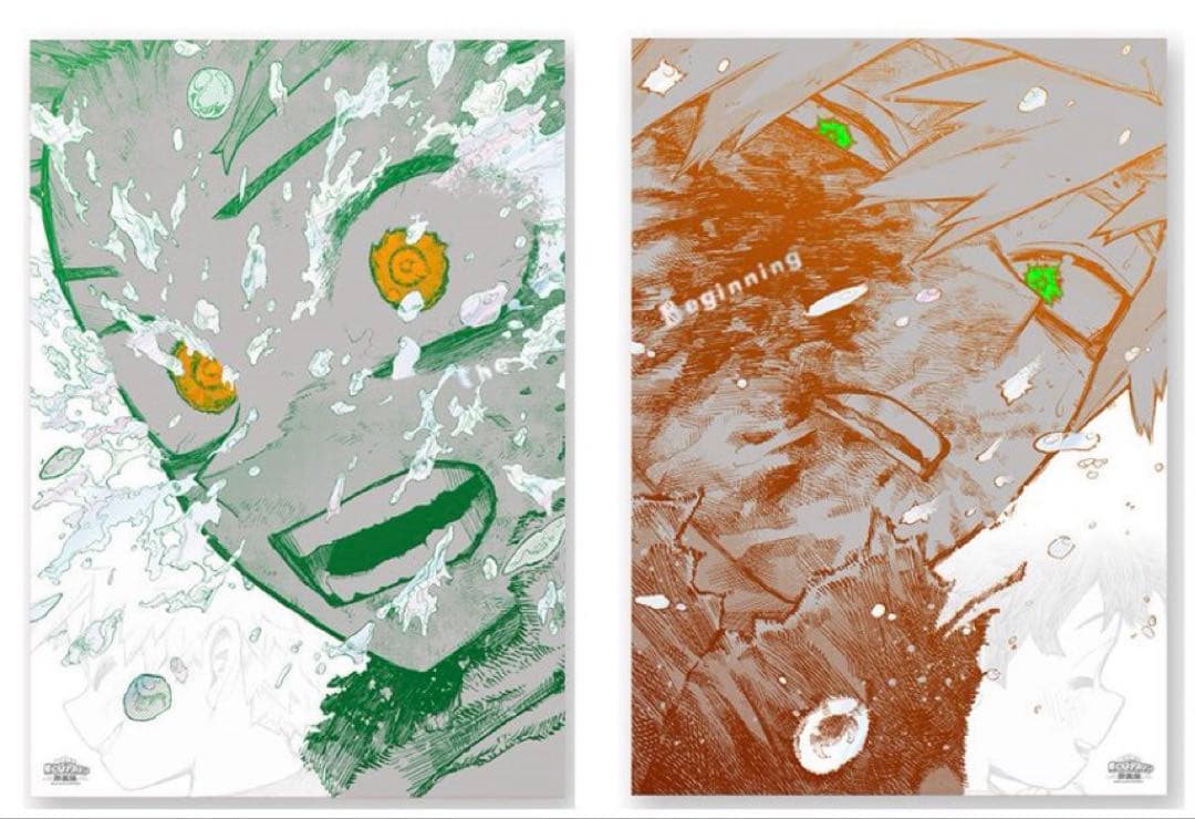 ヒロアカ原画展　A2アートポスター2枚セット　The Beginning