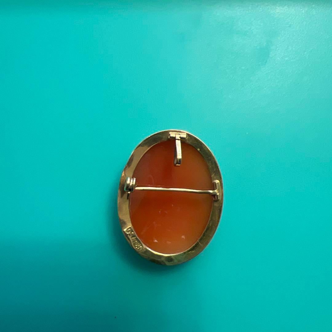 カメオシェルブローチ ペンダントヘッド　女性の横顔　18k部分有り